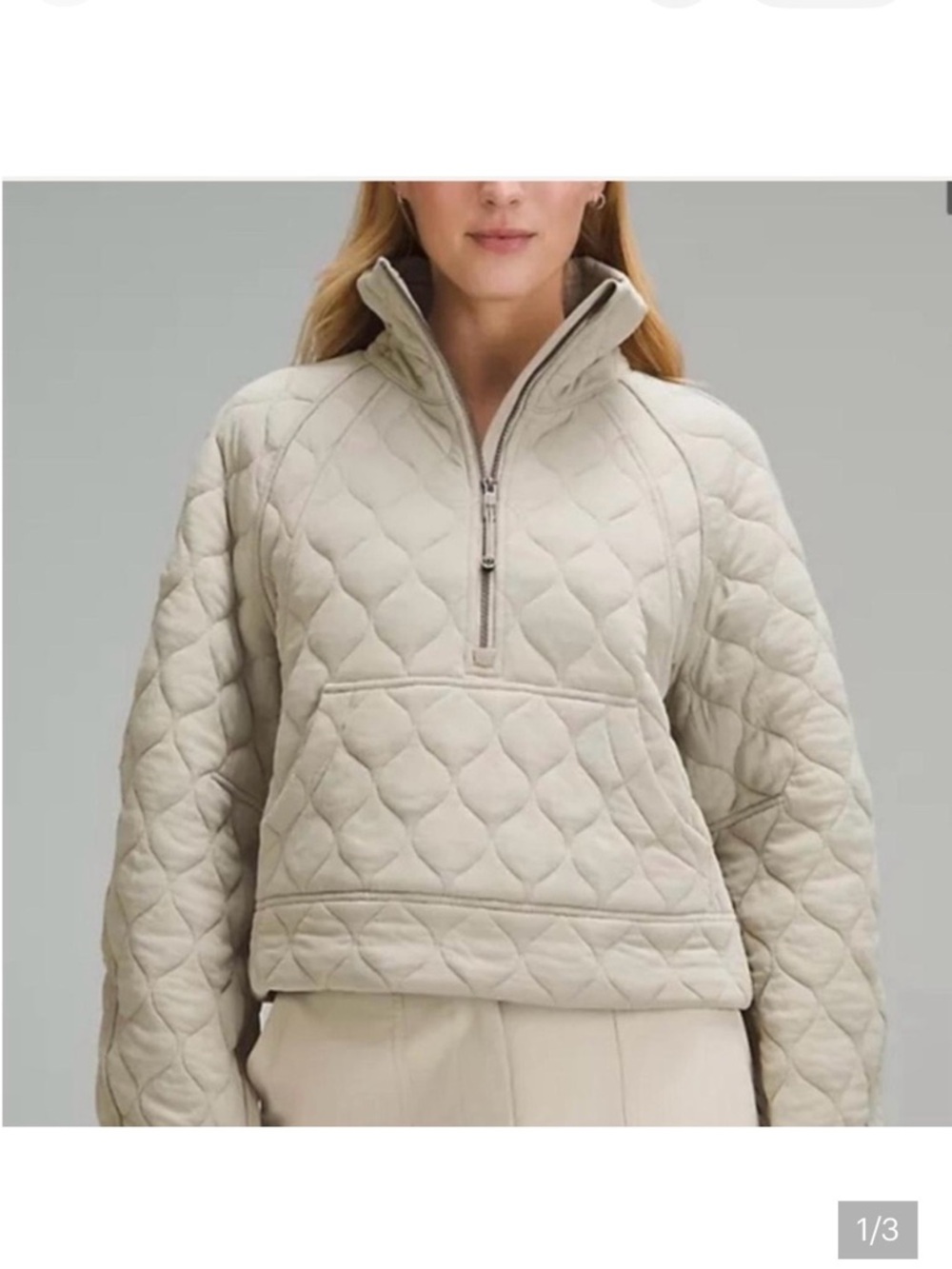 lululemon athletica Quilted Scuba Half-Zip Pullover Jacket - Light Cream L/XL